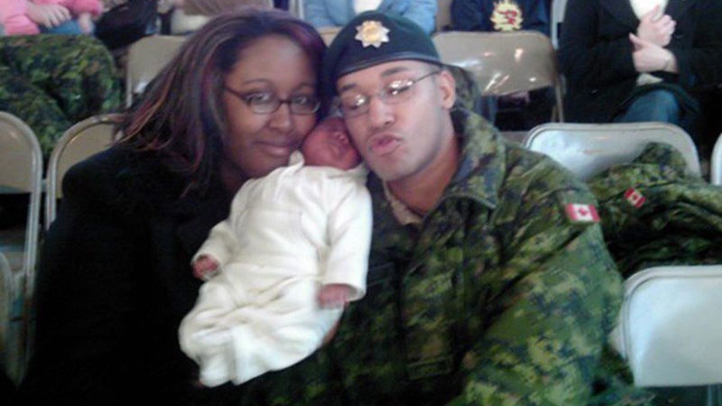 Shanna and Lionel Desmond hold their daughter Aaliyah in a photo from the Facebook page of Shanna Desmond. (HO-Facebook/The Canadian Press)