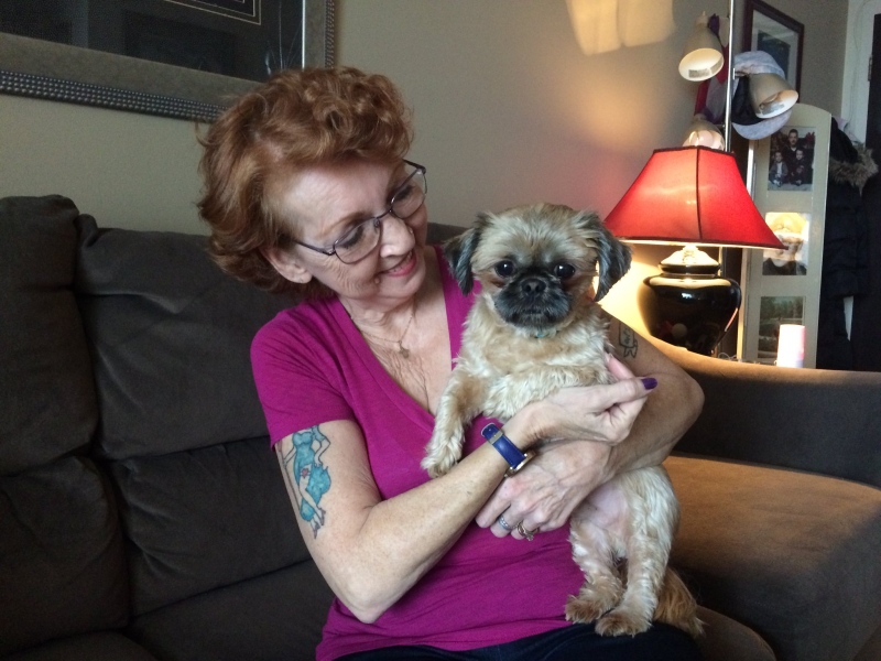 Doreen Trumbley and her dog Andy in Windsor, Ont., on Thursday, Jan. 5, 2017. (Michelle Maluske / CTV Windsor)