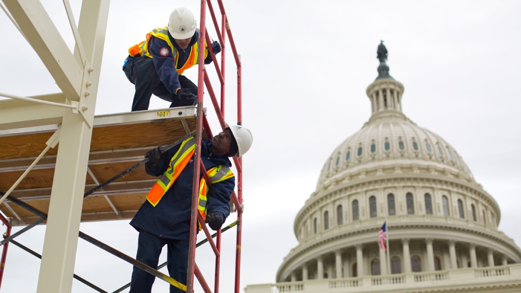 Construction on the Capitol steps