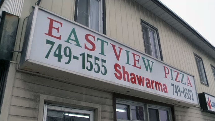 Eastview Pizza, in Ottawa's Vanier neighbourhood, was held-up at gunpoint just before 8 p.m. Sunday, Jan. 8, 2017.