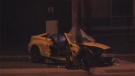 One person was rushed to hospital following a single vehicle crash in Brampton overnight. 