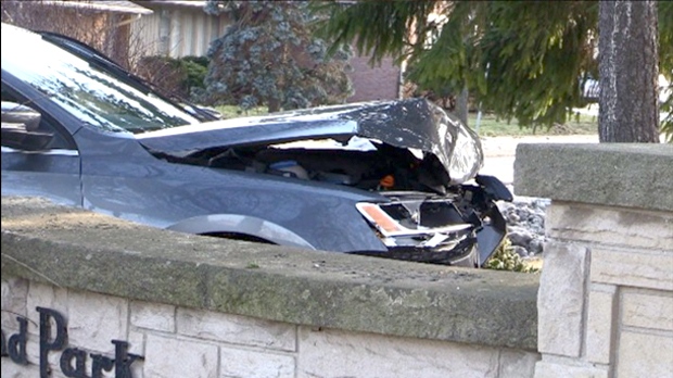 Crash at Commissioners Road and Huntingdon Drive