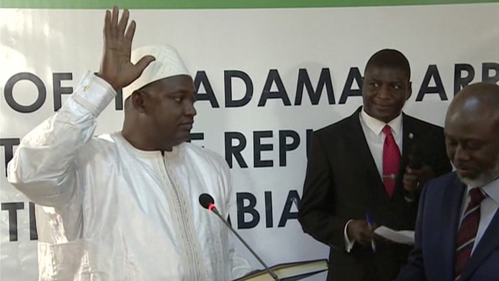 Adama Barrow is sworn in as President of Gambia