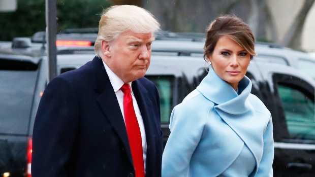 Donald Trump and his wife Melania arrive