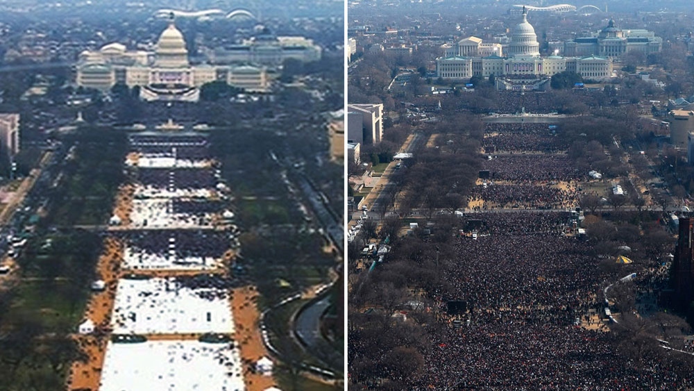 Inauguration Crowd Size Obama vs Trump