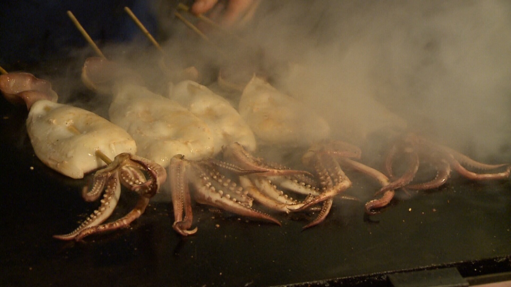 Barbecued squid