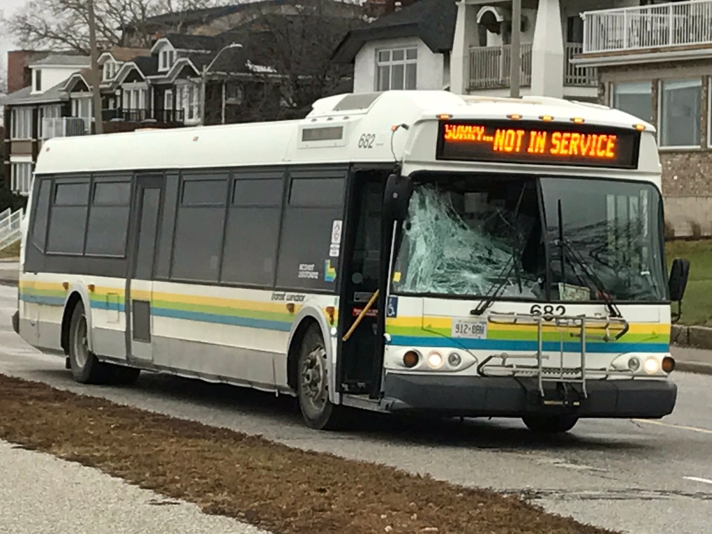 Damaged Transit Windsor bus
