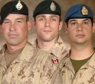 Warrant Officer Dennis Raymond Brown, Corporal Kenneth Chad O'Quinn, and Corporal Dany Olivier Fortin, killed March 3, 2009 during a patrol in the Arghandab District (Images sourced from Canadian Forces Combat Camera)
