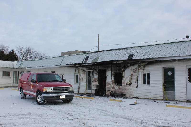 Damage is estimated at $200,000 after a fire at the Flamingo Motel in Chatham, Ont. (Courtesy Chatham-Kent fire department)
