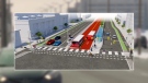 This conceptual drawing shows what the dedicated bus lanes will look like on Baseline Rd., a new $167 million rapid transit project that was approved on Wednesday by the Transportation committee (City of Ottawa, February 1, 2017) 