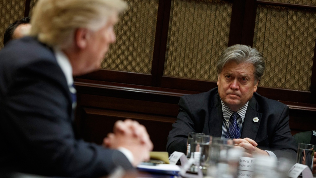 Steve Bannon, right, and Donald Trump in D.C.