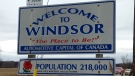 The Welcome to Windsor sign on Matchette Road in Windsor, Ont., on Feb. 8, 2017. (Chris Campbell / CTV Windsor)