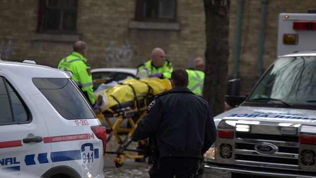 Emergency crews at the scene of a shooting in Oshawa on Feb. 8, 2017. (Colin Williamson/CTV News Toronto)