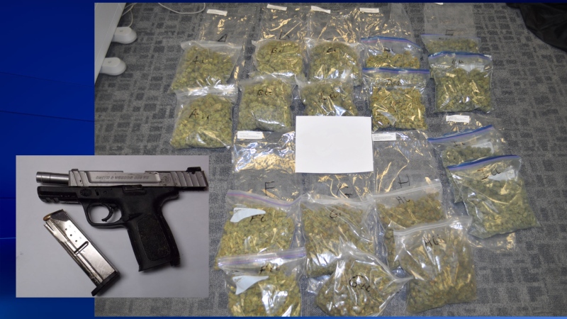Marijuana and a handgun were seized by Windsor police after an investigation. (Courtesy Windsor police)