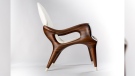 The award-winning lounge chair was sculpted with no straight lines.