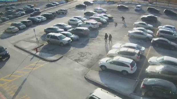 Police have released surveillance camera footage of a shooting at Yorkgate Mall that left a 15-year-old with critical injuries. (Toronto police handout) 