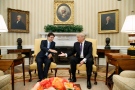U.S. President Donald Trump meets with Canadian Prime Minister Justin Trudeau in the Oval Office of the White House in Washington, Monday, Feb. 13, 2017. (AP Photo/Evan Vucci)