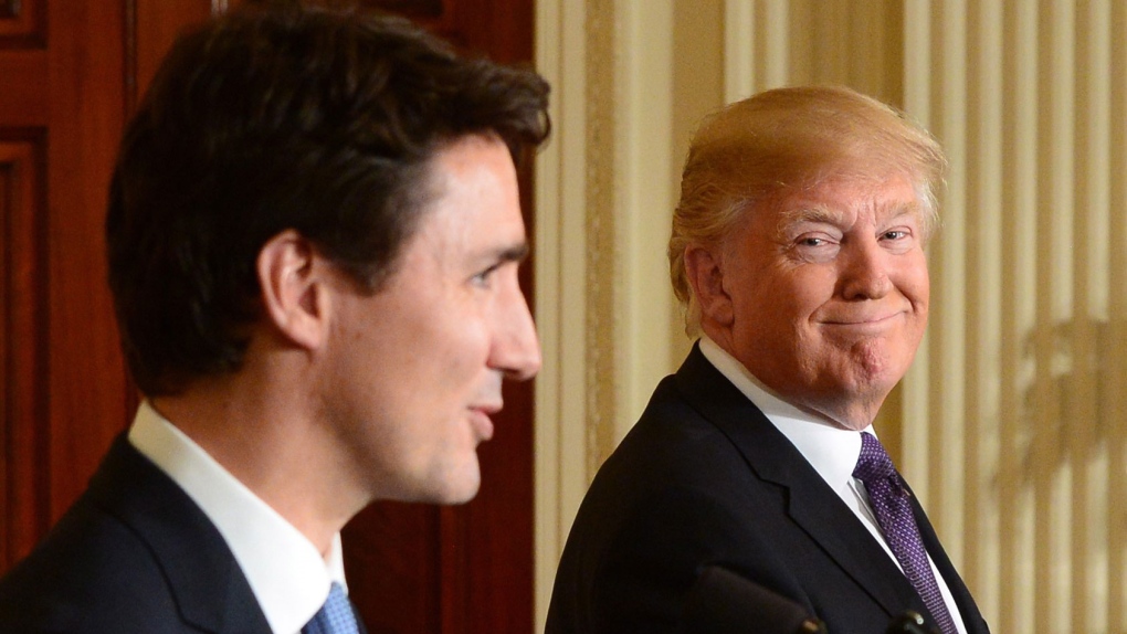 Trudeau and Trump at the White House