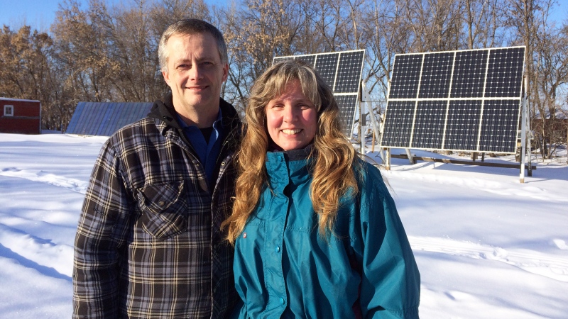 Brian and Yvonne Bueckert generate 100% of their own power. (TAYLOR RATTRAY/CTV REGINA)