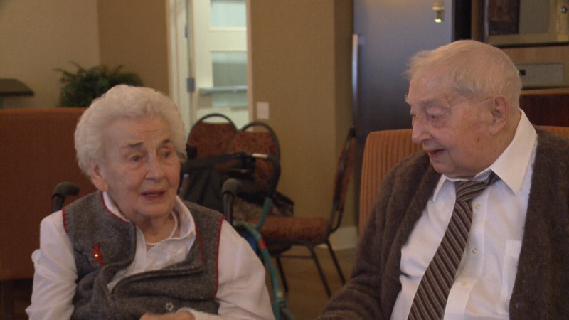 Margaret (left) and Nelson Evoy were just honoured for 78 years of marriage. (Mike Mersereau/CTV Ottawa, February 12, 2017) 