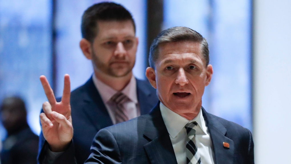 Michael Flynn with son Michael G. at Trump Tower