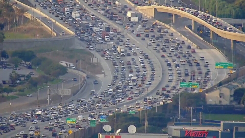 Los Angeles traffic jam.