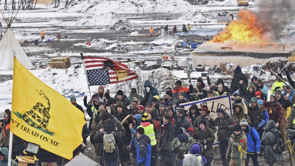 Pipeline protesters in North Dakota