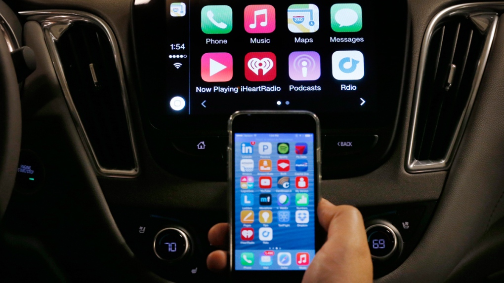 iPhone is connected to a 2016 Chevrolet Malibu