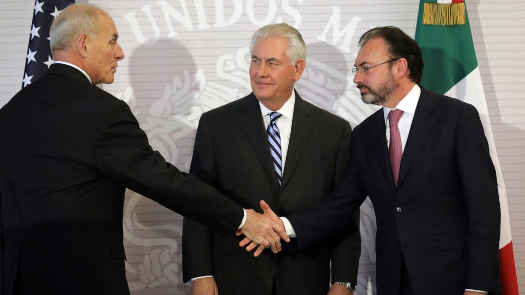 Kelly, Tillerson and Videgaray in Mexico City