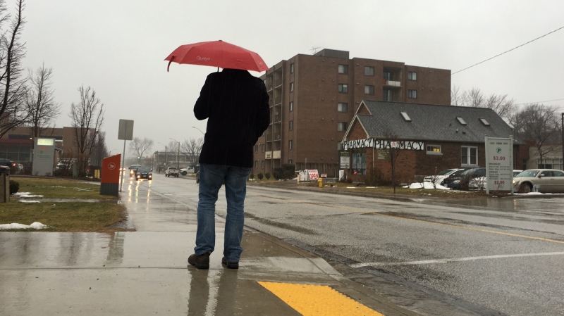 A rainy day in Windsor, Ont., on Feb. 7, 2017. (Melanie Borrelli / CTV Windsor)
