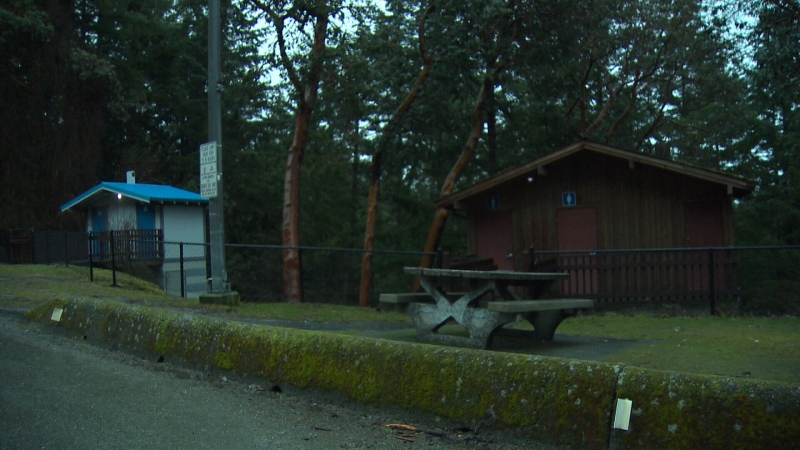 Human remains were found near the Arbutus rest stop on the Malahat highway on March 2, 2017. (CTV Vancouver Island)