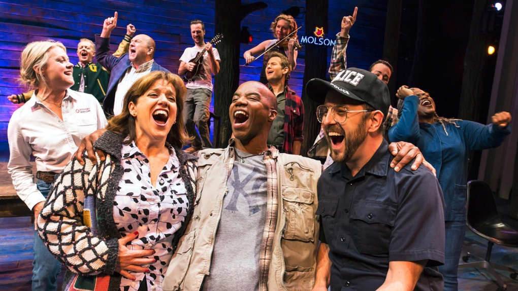 The cast of Come From Away perform