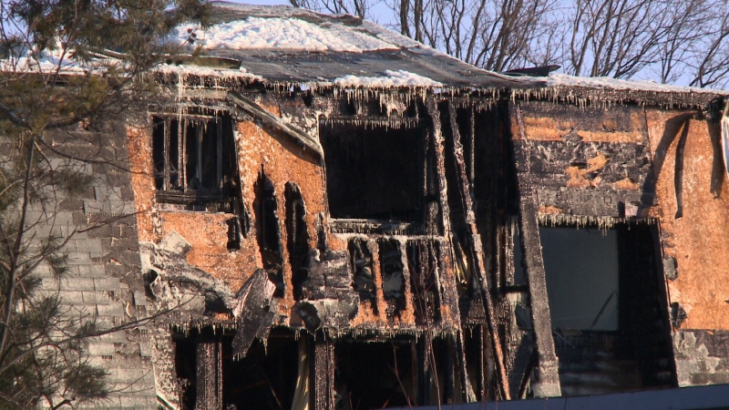 Dozens of people are homeless after a massive fire ripped through a row home complex in Nepean on Sunday, Mar. 12, 2017.
