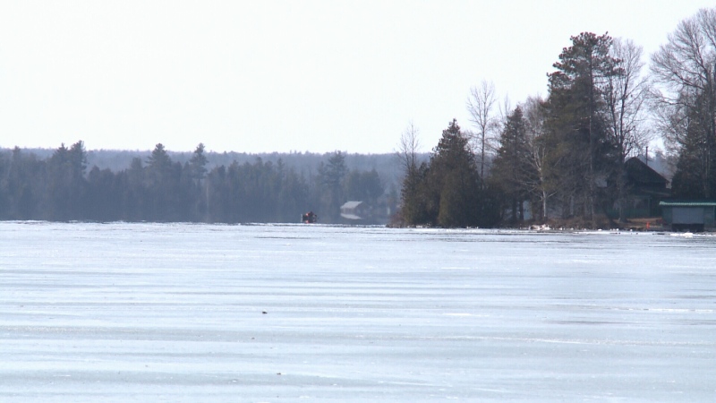Rideau Lakes councillor Doug Good, 69, and retired farmer Michael Carty, 72, died after the truck they were driving went through the ice on Big Rideau Lake on Friday. (Bryan McNab/CTV Ottawa, March 12, 2017)
