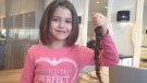 Brooklyn Kaufman, 6, had been growing her hair for her entire life before deciding to get it cut and donate it to charity. (Kevin Doerr / CTV Kitchener)
