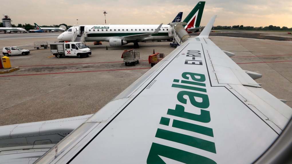 Alitalia planes at Linate airport, Milan