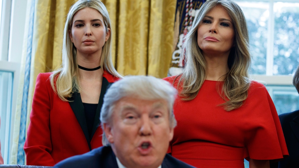 From left: Ivanka, Donald and Melania Trump