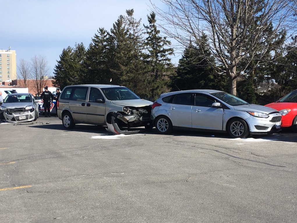 Crash at No Frills on Southdale Road in London