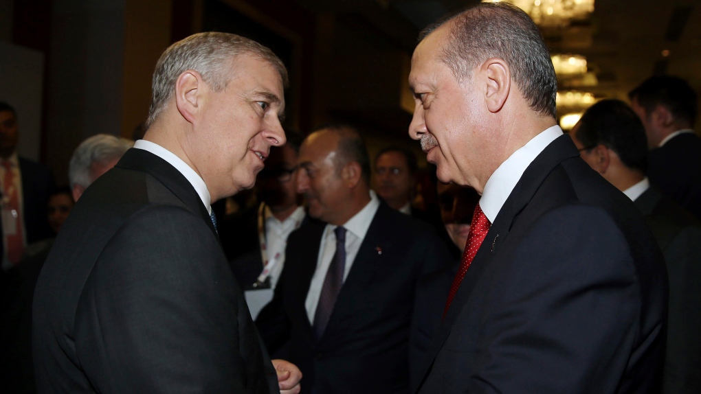 Prince Andrew and Turkey's President Recep Tayyip 