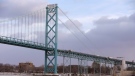 In this photo from Jan. 6, 2015 in Detroit, the Ambassador Bridge leading into Windsor, Ontario is seen from Detroit. (AP / Carlos Osorio)