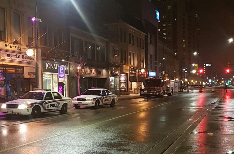 London Police on scene following negotiations with a distraught male in the downtown core on Sunday, March 26, 2017. (Courtesy London Police)