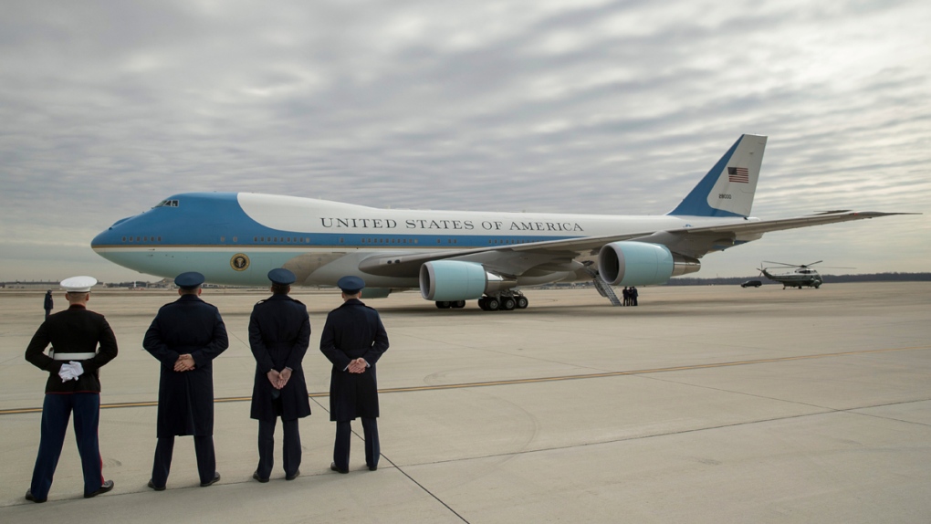 Air Force One with U.S. President Trump aboard