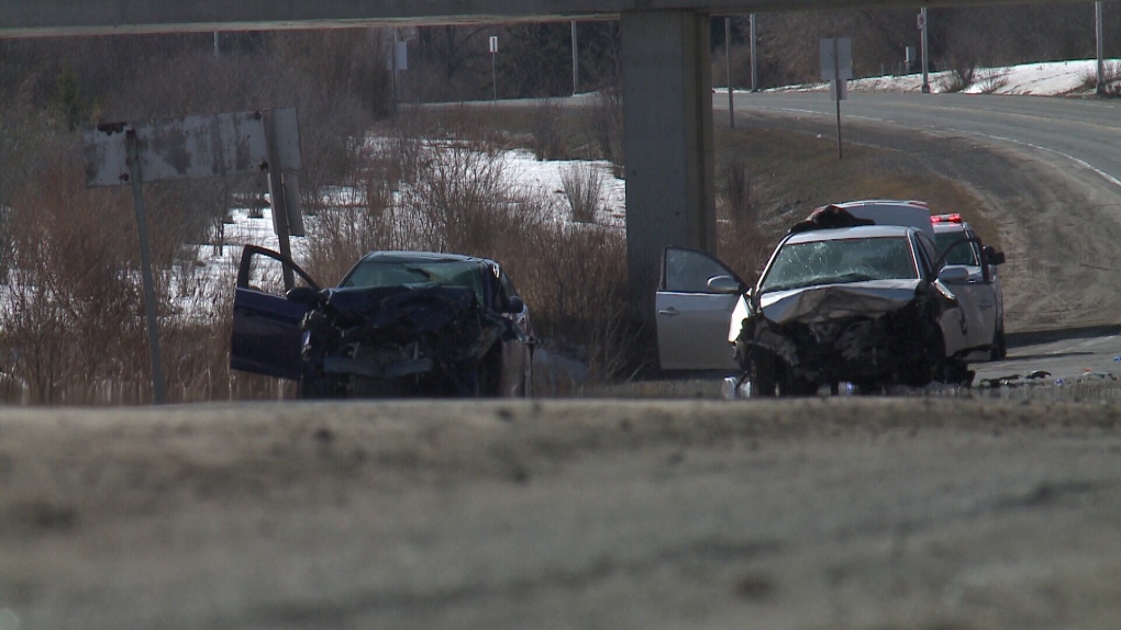  two-car collision on Airport Parkway