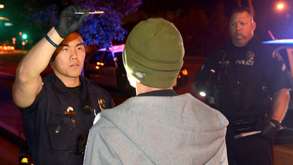 Police conduct field sobriety test