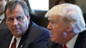 New Jersey Gov. Chris Christie listens as President Donald Trump speaks during an opioid and drug abuse listening session, Wednesday, March 29, 2017, in the Roosevelt Room of the White House in Washington. (AP / Evan Vucci)