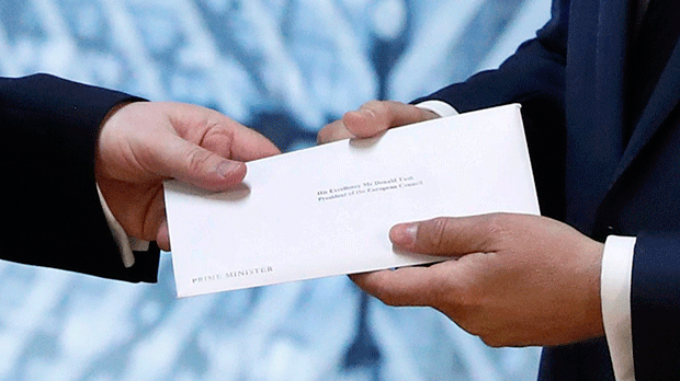 Hand-delivered Brexit letter