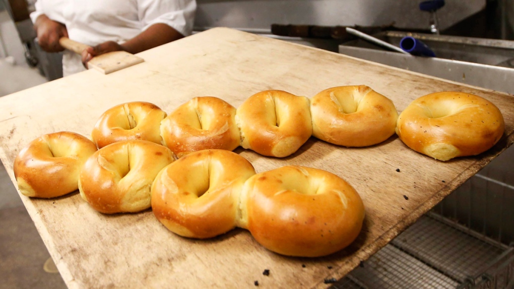 Bagels fresh from the oven