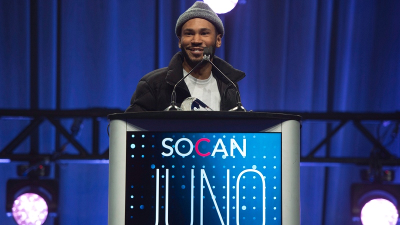 Kaytranada accepts the award for Electronic Album of the Year at the Juno Gala awards show in Ottawa, Saturday, April 1, 2017. (THE CANADIAN PRESS/Sean Kilpatrick)