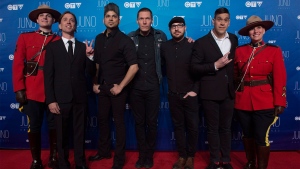 Billy Talent pose on the red carpet as they arrive at the Juno awards show, Sunday, April 2, 2017 in Ottawa. (Sean Kilpatrick / THE CANADIAN PRESS)