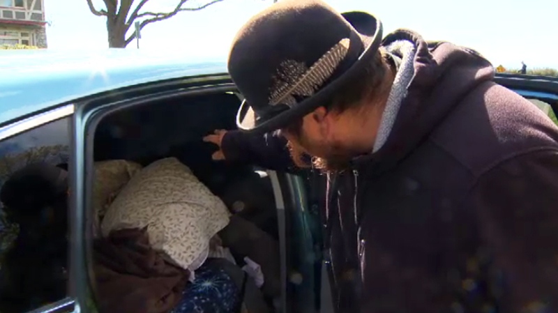 George Ireland, who is unemployed and came to Victoria from Edmonton, said he often doesn’t have the option of staying anywhere other than his car with the city’s near-zero vacancy rate. April 3, 2017. (CTV Vancouver Island)